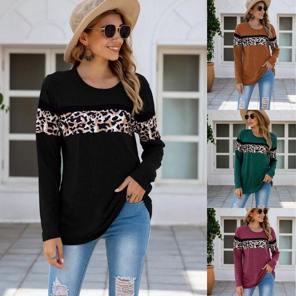 fashion leopard print patchwork pullover casual long sleeve shirts ladies o-neck, White
fashion leopard print patchwork pullover casual long sleeve shirts ladies o-neck, White