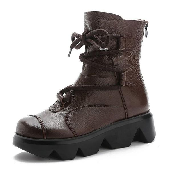 boots geniune cowhide leather platform female combat boot women lace up black brown steampunk gothic wedge shoes
boots geniune cowhide leather platform female combat boot women lace up black brown steampunk gothic wedge shoes