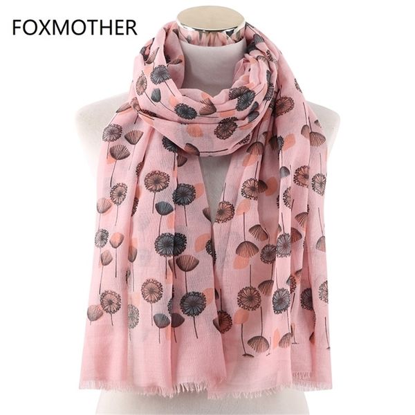 foxmother new women dandelion printed lightweight pink white color foulard femme ladies scarf spring summer y201007, Blue;gray 
foxmother new women dandelion printed lightweight pink white color foulard femme ladies scarf spring summer y201007, Blue;gray