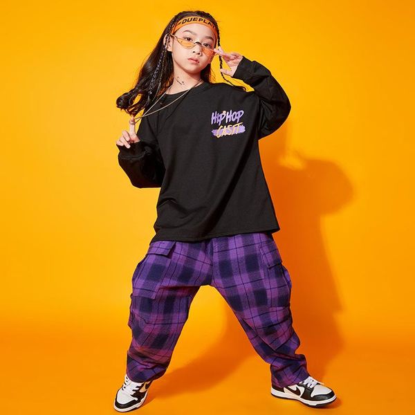 stage wear child hip hop clothing loose long sleeve sweatshirt purple plaid vest casual pants girls boys jazz dance ballroom clothes, Black;red
stage wear child hip hop clothing loose long sleeve sweatshirt purple plaid vest casual pants girls boys jazz dance ballroom clothes, Black;red