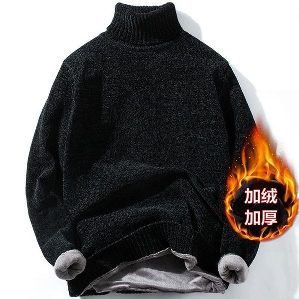 men high neck plus cashmere sweater male unlined upper garment winter clothes warm cotton turtleneck pullover streetwear, White;black
men high neck plus cashmere sweater male unlined upper garment winter clothes warm cotton turtleneck pullover streetwear, White;black