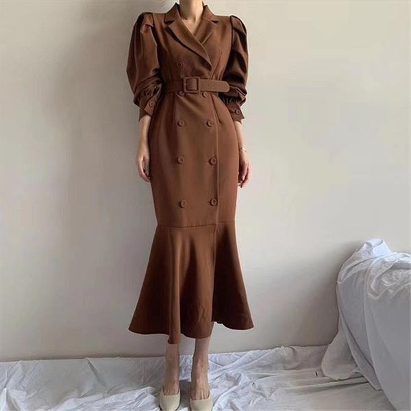 vintage all match ruffles mermaid 2020 office lady brief trumpet fashion chic retro autumn women long dresses, Black;gray
vintage all match ruffles mermaid 2020 office lady brief trumpet fashion chic retro autumn women long dresses, Black;gray