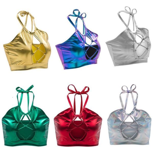 2021 summer hollow out halter sleeveless backless tank women laser camis holographic crop rave festival night club skinny top, White
2021 summer hollow out halter sleeveless backless tank women laser camis holographic crop rave festival night club skinny top, White