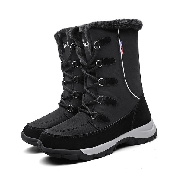 winter mid calf warm plush snow boots women waterproof non slip luxury cross tied lace up shoes woman botas mujer irci, Black
winter mid calf warm plush snow boots women waterproof non slip luxury cross tied lace up shoes woman botas mujer irci, Black