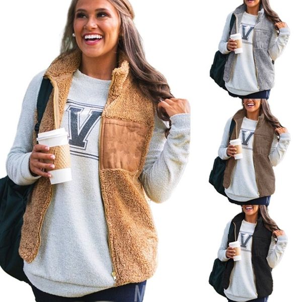 women vests fall winter clothes warm outerwear pocket hoodies zipper sweatshirt solid color coat lapel neck cardigan gym 0713, Black;white
women vests fall winter clothes warm outerwear pocket hoodies zipper sweatshirt solid color coat lapel neck cardigan gym 0713, Black;white