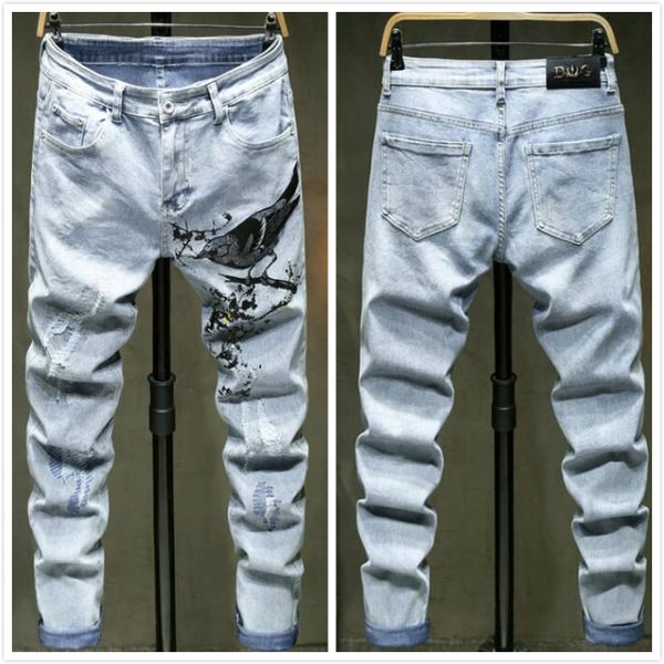 21ss men's brand designers jeans distressed ripped slim fit biker denim pants mens leisure fashion jeans g3ps, Blue
21ss men's brand designers jeans distressed ripped slim fit biker denim pants mens leisure fashion jeans g3ps, Blue
