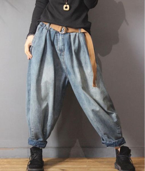 women spring elastic waist loose denim harem trousers jeans female vintage knickerbockers ladies casual denim pants 2019, Blue
women spring elastic waist loose denim harem trousers jeans female vintage knickerbockers ladies casual denim pants 2019, Blue