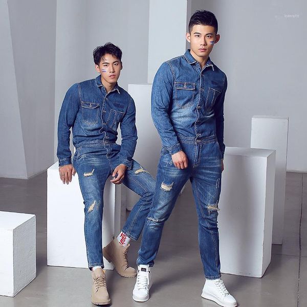 2020 tide brand hole personality blue denim jumpsuit men's fashion cotton denim slim jumpsuit costumes1
2020 tide brand hole personality blue denim jumpsuit men's fashion cotton denim slim jumpsuit costumes1