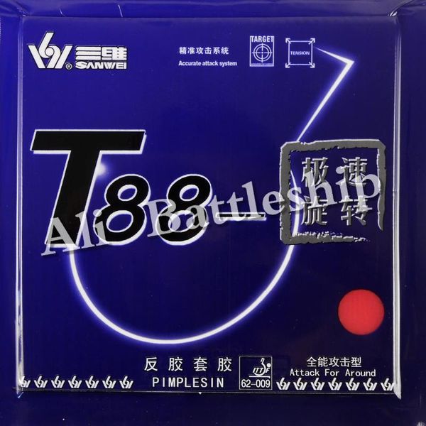 Sanwei T88-speed Pips-in Table Tennis Rubber With Sponge For Pingpong Racket
