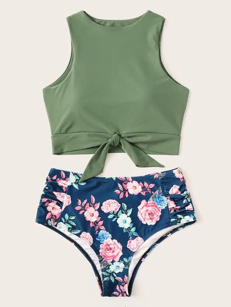 floral print bikini set high neck swimwear women lace up two pieces swimsuit girl beach bathing suit high waist bikini, Black
floral print bikini set high neck swimwear women lace up two pieces swimsuit girl beach bathing suit high waist bikini, Black