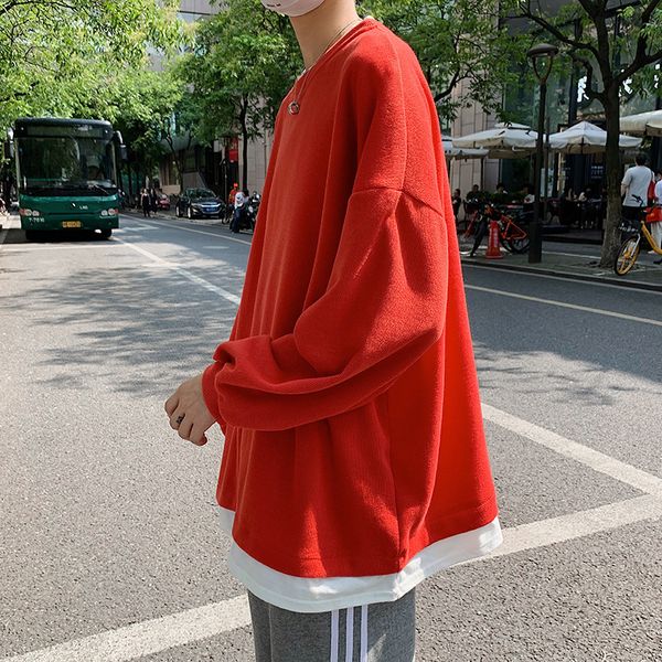 autumn new ins solid color fake two pieces men's korean casual loose trend couple's bottom shirt, Black
autumn new ins solid color fake two pieces men's korean casual loose trend couple's bottom shirt, Black
