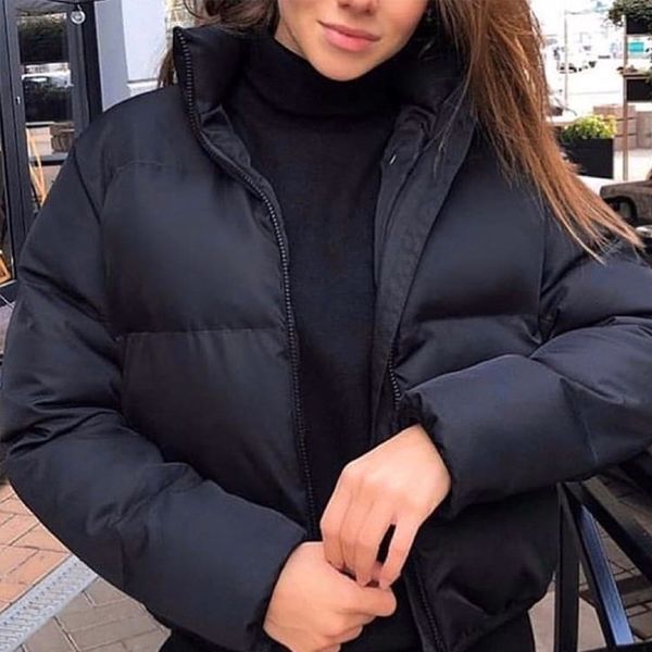 winter thicken women's short parkas coat solid stand collar warm parka female cotton padded 2021 fashion puffer jacket for women, Black
winter thicken women's short parkas coat solid stand collar warm parka female cotton padded 2021 fashion puffer jacket for women, Black