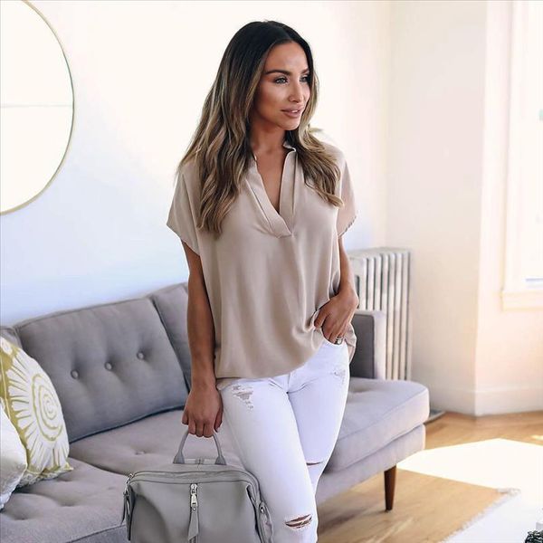 summer solid chiffon plus size blouse s 5xl women ladies v neck short sleeve casual shirt blouse female wholesale, White
summer solid chiffon plus size blouse s 5xl women ladies v neck short sleeve casual shirt blouse female wholesale, White