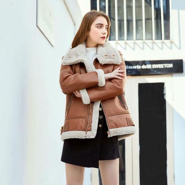 women's leather & faux winter warm jacket women clothers 2021 streetstyle ladies fur splice overcoat d95, Black
women's leather & faux winter warm jacket women clothers 2021 streetstyle ladies fur splice overcoat d95, Black