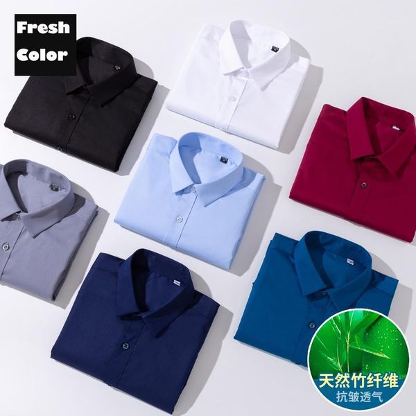 men's dress shirts long sleeve for men business casual regular fit male clothing solid color bamboo fiber easy care gentlemen blouse1, White;black
men's dress shirts long sleeve for men business casual regular fit male clothing solid color bamboo fiber easy care gentlemen blouse1, White;black