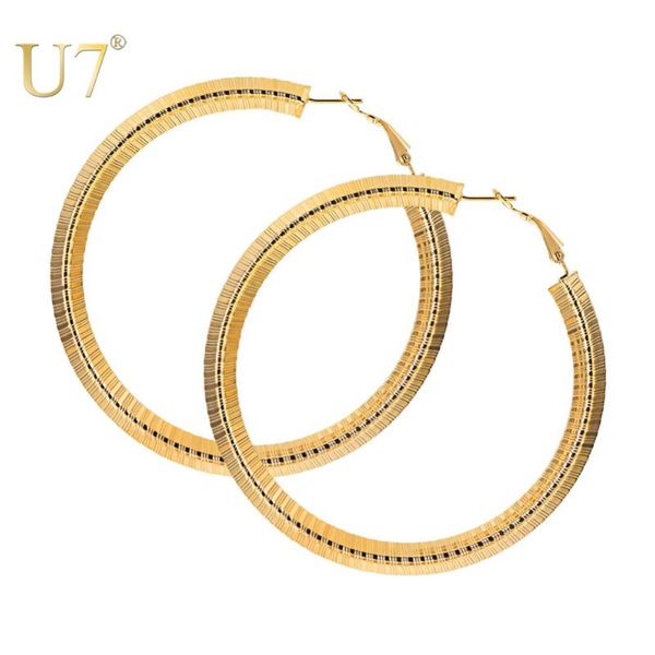 u7 vintage large hoop earrings for women easy push-back clasp stainless steel circle 70mm fashion earrings jewelry gifts e1015, Golden;silver
u7 vintage large hoop earrings for women easy push-back clasp stainless steel circle 70mm fashion earrings jewelry gifts e1015, Golden;silver