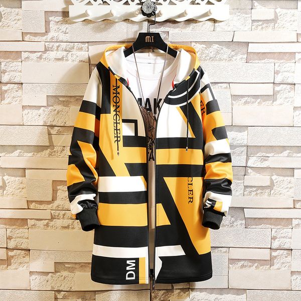 fall 2020 large men's hooded medium long student windbreaker youth trend jacket outerwear man, Black
fall 2020 large men's hooded medium long student windbreaker youth trend jacket outerwear man, Black