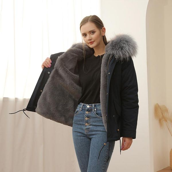 women's fur & faux 2021 winter woman warm coat parkas style short furry jacket large raccoon collar hooded detachable plus size, Black
women's fur & faux 2021 winter woman warm coat parkas style short furry jacket large raccoon collar hooded detachable plus size, Black