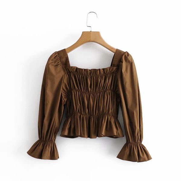 2021 new elegant women brown draped shirts 2021 fashion ladies solid square collar sweet female puff sleeve elastic blouses zsmu, White
2021 new elegant women brown draped shirts 2021 fashion ladies solid square collar sweet female puff sleeve elastic blouses zsmu, White