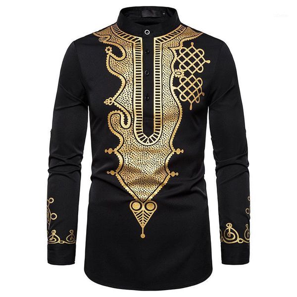 men's casual shirts african traditional dashiki print shirt men slim fit long sleeve button down dress streetwear clothes xxl1, White;black