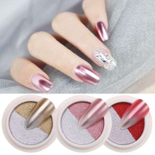1box mirror polishing chrome nail powder 2 colors solid pigment glitter manicure decorations pearl rubbing dust brush set la1881, Silver;gold 
1box mirror polishing chrome nail powder 2 colors solid pigment glitter manicure decorations pearl rubbing dust brush set la1881, Silver;gold