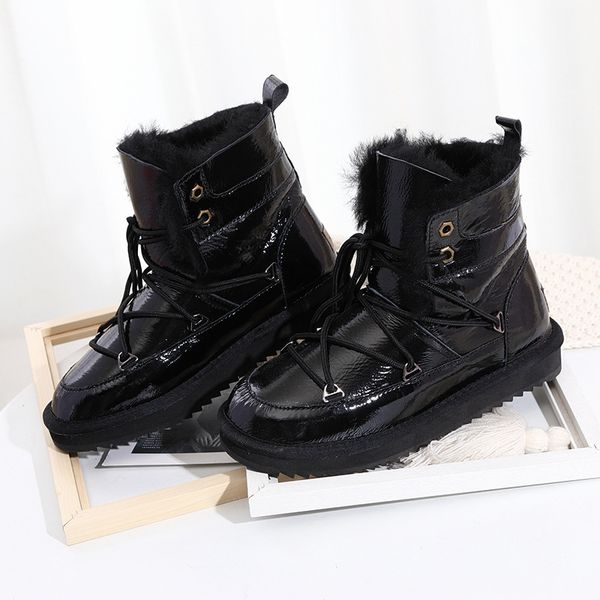 new snow boots winter ankle boots women shoes fur warm boots female plus size casual shoes platform non slip lace up, Black
new snow boots winter ankle boots women shoes fur warm boots female plus size casual shoes platform non slip lace up, Black