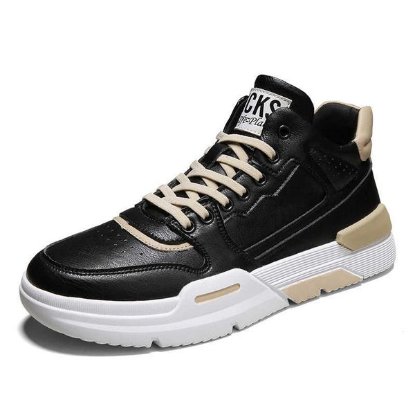 men's shoes trend middle sports board soft leather breathable versatile men's korean casual thick soled small white tide, Black
men's shoes trend middle sports board soft leather breathable versatile men's korean casual thick soled small white tide, Black
