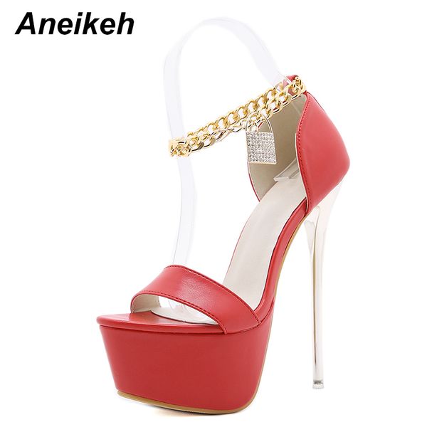 aneikeh fashion pu platform sandales summer peep toe high heel chain crystal gladiator wedding nightclub party women shoes 34-40 c0129, Black
aneikeh fashion pu platform sandales summer peep toe high heel chain crystal gladiator wedding nightclub party women shoes 34-40 c0129, Black