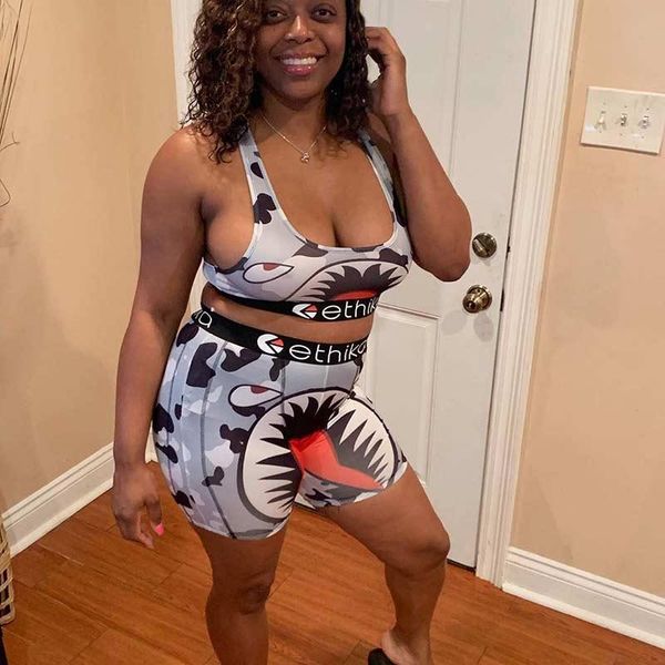 ethika women 2 piece set swimsuit shark swimwear ethika sports bra shorts trunks brand tracksuit quick dry beachwear bikini set clothes, Gray
ethika women 2 piece set swimsuit shark swimwear ethika sports bra shorts trunks brand tracksuit quick dry beachwear bikini set clothes, Gray