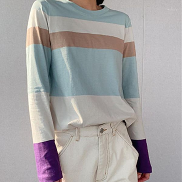 2020 new women long sleeve t-shirt tees striped or solid color o-neck color patchowork simple loose spring new ladies tshirts1, White
2020 new women long sleeve t-shirt tees striped or solid color o-neck color patchowork simple loose spring new ladies tshirts1, White