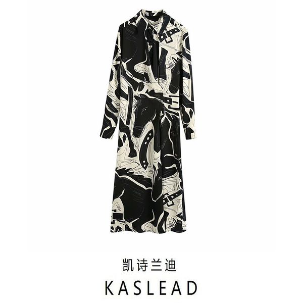 fall 2020 new women's style print pleated mid length dress 082540712, Black;gray
fall 2020 new women's style print pleated mid length dress 082540712, Black;gray