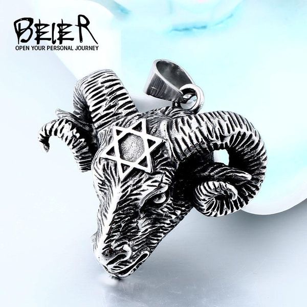 sunwheel 316l stainless steel vikings sheep head with hexagram pendant necklace charm animal choker jewelry for man bp8-332, Silver
sunwheel 316l stainless steel vikings sheep head with hexagram pendant necklace charm animal choker jewelry for man bp8-332, Silver