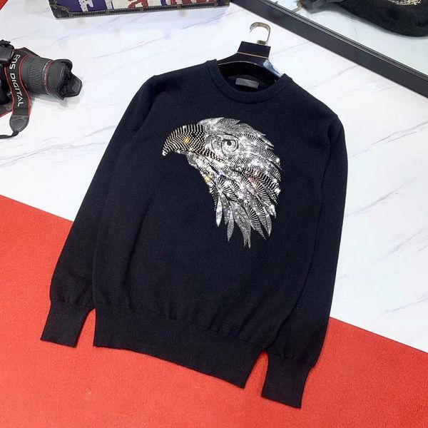 men's sweaters autumn and winter pullover high-quality knitted long-sleeved personality printing diamond 2021 sweater warm 5x, White;black
men's sweaters autumn and winter pullover high-quality knitted long-sleeved personality printing diamond 2021 sweater warm 5x, White;black