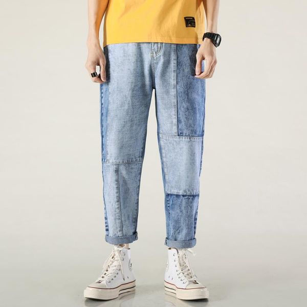 men's jeans autumn men stretch leggings harem fashion patchwork wide legs denim straight trousers cool male casual baggy cropped pants, Blue
men's jeans autumn men stretch leggings harem fashion patchwork wide legs denim straight trousers cool male casual baggy cropped pants, Blue