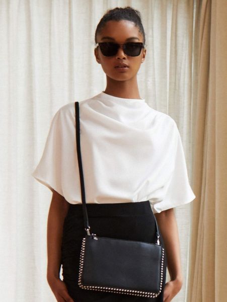 motf premium recycle polyester draped neck p4kf#, White 
motf premium recycle polyester draped neck p4kf#, White