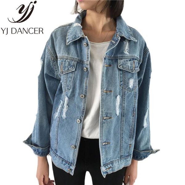 2020 spring autumn new plus size fashion women loose size vintage frayed hole bf style denim jacket female coat ljj0132, Black;brown
2020 spring autumn new plus size fashion women loose size vintage frayed hole bf style denim jacket female coat ljj0132, Black;brown