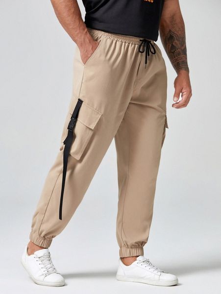 extended sizes men buckled flap pocket side drawstring waist cargo pants 58rb#, Black
extended sizes men buckled flap pocket side drawstring waist cargo pants 58rb#, Black