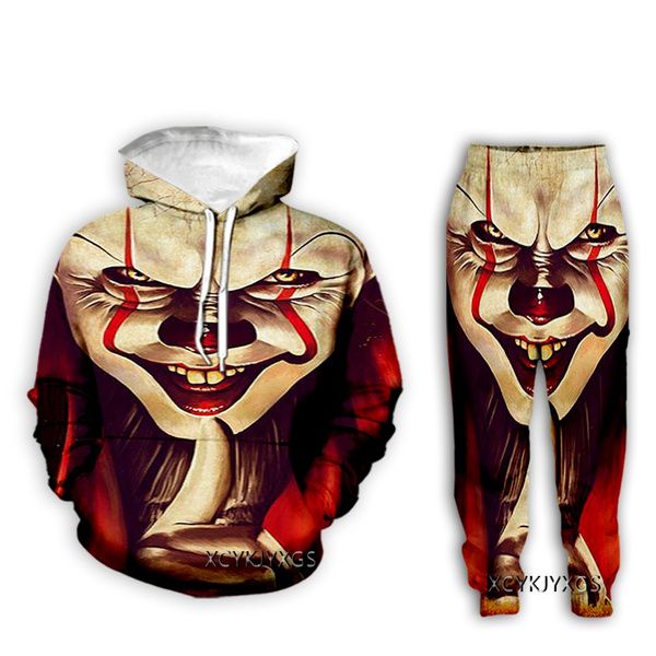new men/womens stephen king's it - pennywise funny 3d print fashion tracksuits hip hop sweatshirt and pants 2 pcs set hoodies z14, Gray
new men/womens stephen king's it - pennywise funny 3d print fashion tracksuits hip hop sweatshirt and pants 2 pcs set hoodies z14, Gray