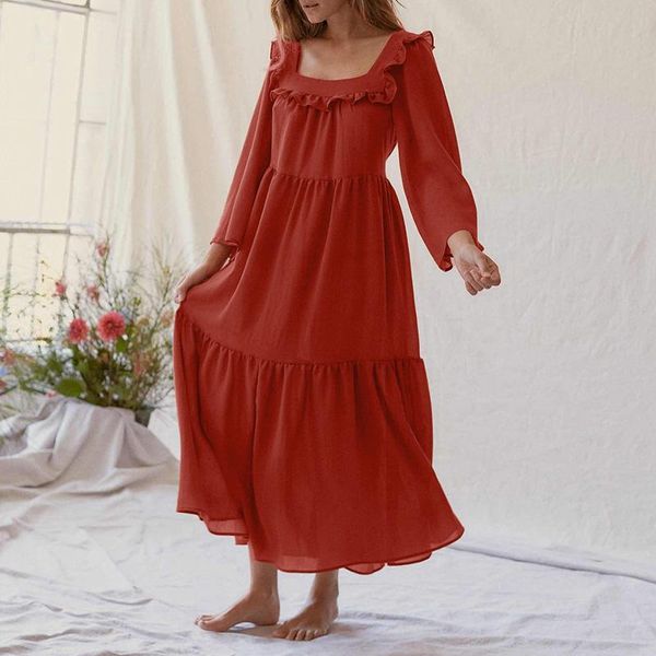 zanzea fashion women's ruffle dress 2021 spring bohemian maxi vestidos casual long sleeve orange sundress beach robe oversized, Black;gray
zanzea fashion women's ruffle dress 2021 spring bohemian maxi vestidos casual long sleeve orange sundress beach robe oversized, Black;gray