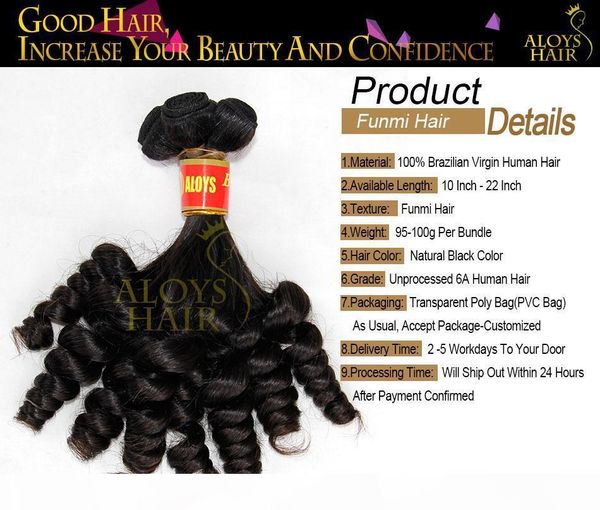 brazilian aunty funmi virgin hair unprocessed raw virgin brazilian funmi hair weaves bouncy spiral romance curls 100% human hair extensions, Black
brazilian aunty funmi virgin hair unprocessed raw virgin brazilian funmi hair weaves bouncy spiral romance curls 100% human hair extensions, Black