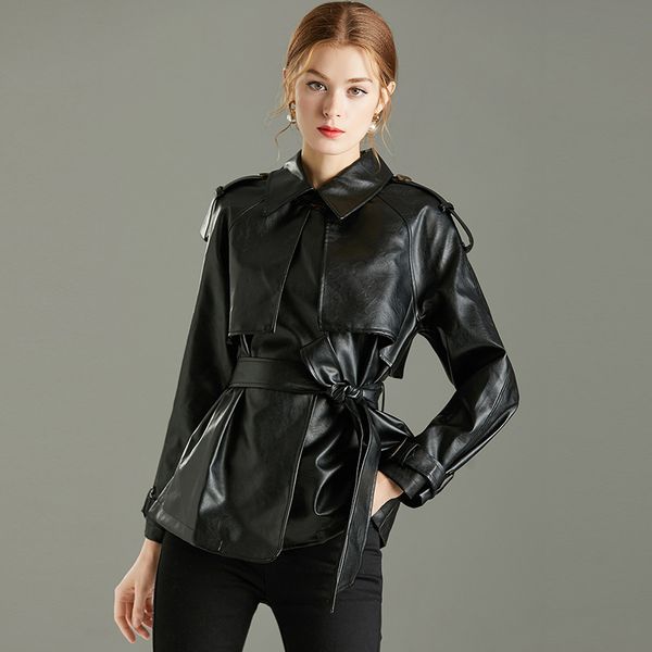 2021 new autumn released plutonium turndown black female leather jacket streetwear kp7m
2021 new autumn released plutonium turndown black female leather jacket streetwear kp7m