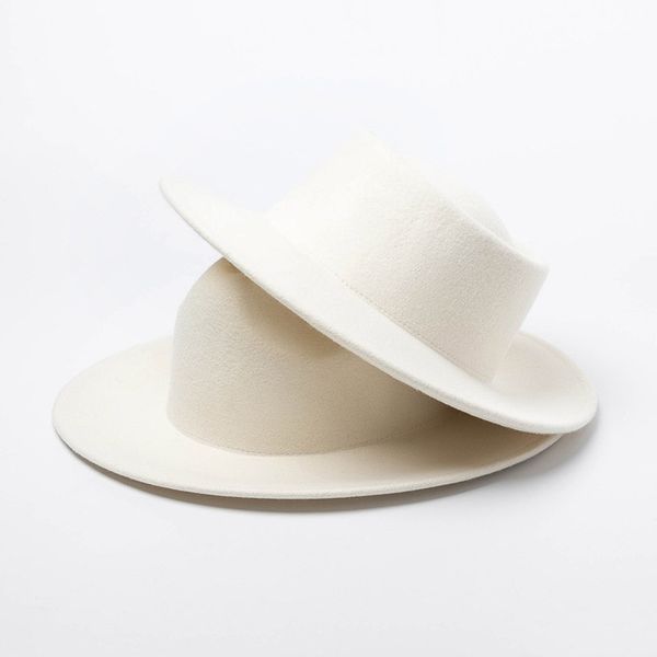 women 100% wool felt hats white wide brim fedoras for wedding party church hats pork pie fedora hat floppy derby triby hats base, Blue;gray
women 100% wool felt hats white wide brim fedoras for wedding party church hats pork pie fedora hat floppy derby triby hats base, Blue;gray