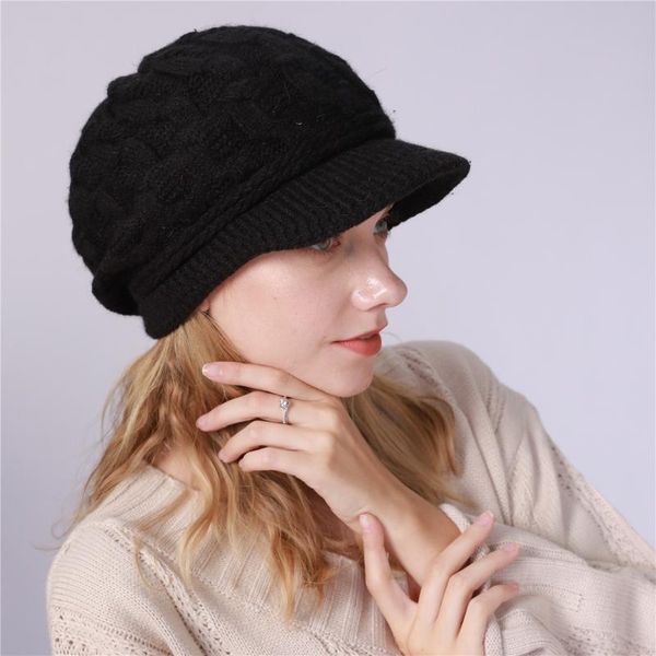 winter twist knitted hat for women velvet thick warm beret flat brim visor ski cap fashion acrylic wool beanies hat 2021 new, Blue;gray
winter twist knitted hat for women velvet thick warm beret flat brim visor ski cap fashion acrylic wool beanies hat 2021 new, Blue;gray