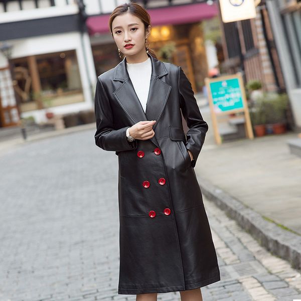 2021 new real women's jacket winter clothes casual streetwear genuine leather long coat fashions lambskin lw924 ntzs, Black
2021 new real women's jacket winter clothes casual streetwear genuine leather long coat fashions lambskin lw924 ntzs, Black