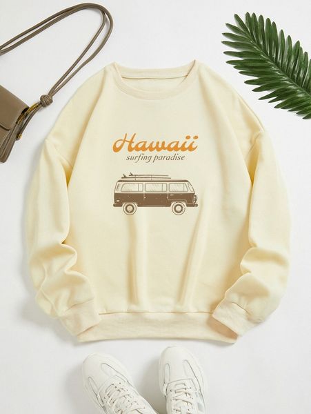 car & letter graphic thermal lined sweatshirt n55l#, White;black
car & letter graphic thermal lined sweatshirt n55l#, White;black
