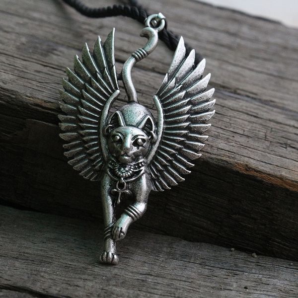 lanseis 10pcs cat bastet necklace ancient egyptian bastet statue egyptian sphinx black cat bastet pendant egypt cat with wing 201013, Silver
lanseis 10pcs cat bastet necklace ancient egyptian bastet statue egyptian sphinx black cat bastet pendant egypt cat with wing 201013, Silver