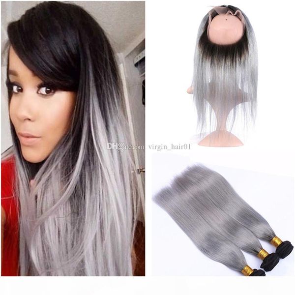 sliver grey human hair bundles with 360 lace frontal closure 4pcs lot silk straight two tone 1b gray ombre hair wefts, Black;brown
sliver grey human hair bundles with 360 lace frontal closure 4pcs lot silk straight two tone 1b gray ombre hair wefts, Black;brown