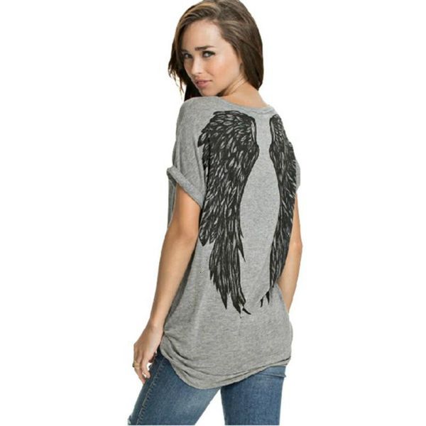 women sweet angel wings print t shirt short sleeve o-neck summer fashion tees ladies streetwear casual camiseta, White
women sweet angel wings print t shirt short sleeve o-neck summer fashion tees ladies streetwear casual camiseta, White