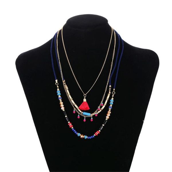 pendant necklaces bohemian multi layers colorful beads tassel maxi long ethnic chain jewelry statement necklace for women collar, Silver
pendant necklaces bohemian multi layers colorful beads tassel maxi long ethnic chain jewelry statement necklace for women collar, Silver