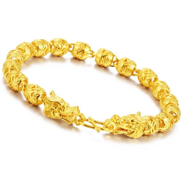 vietnam alluvial gold jewelry hollow beads dragon head bracelet gold color brass jewelry wholesale luxury men's bracelet, Black
vietnam alluvial gold jewelry hollow beads dragon head bracelet gold color brass jewelry wholesale luxury men's bracelet, Black